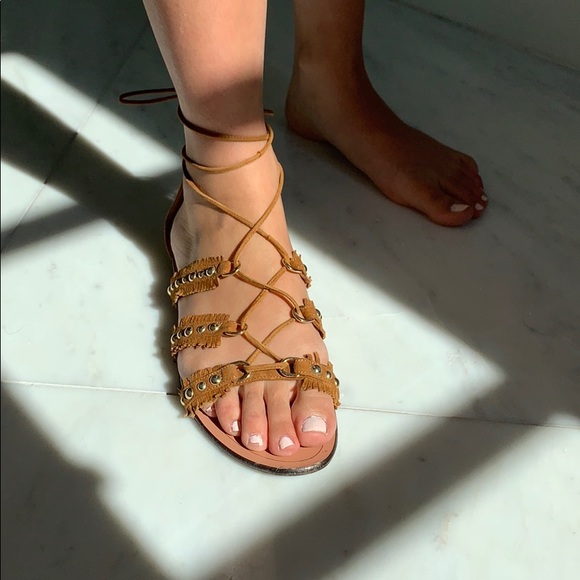 Aquazurra Tan Lace-up Sandal! Size: 38 - Picture 5 of 6
